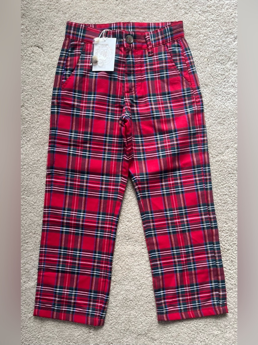 The Beaufort Bonnet Company Red Plaid Kids Pants